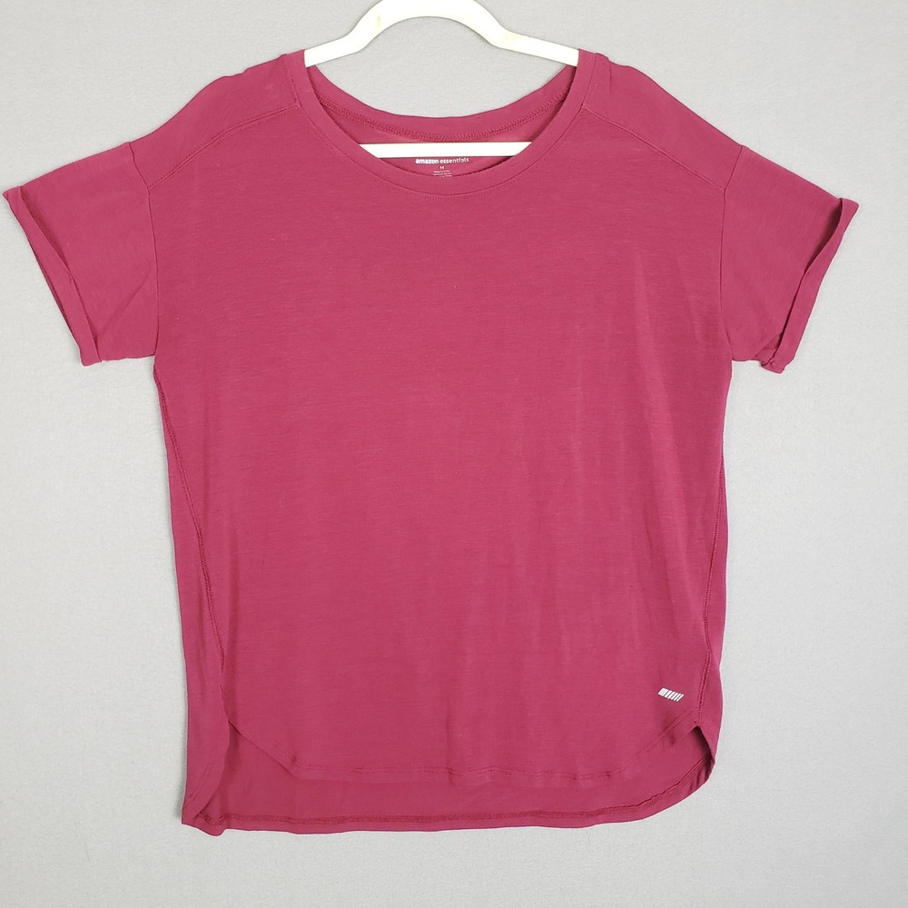 Amazon Essentials Women's Size M‎ Classic Basic Tee Shirt Bright Magenta Red